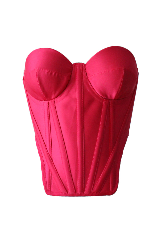 Cassie satin corset with cups