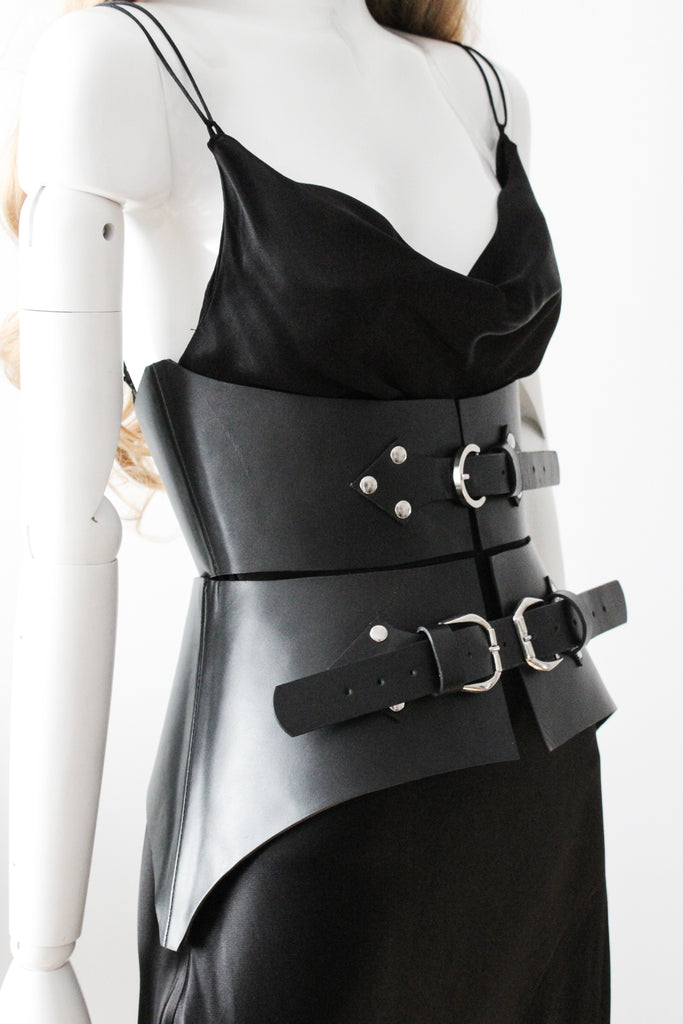 Hades Leather Waist & Hips corset belt - wide belt, peplum belt – Emmanuela  Rolea