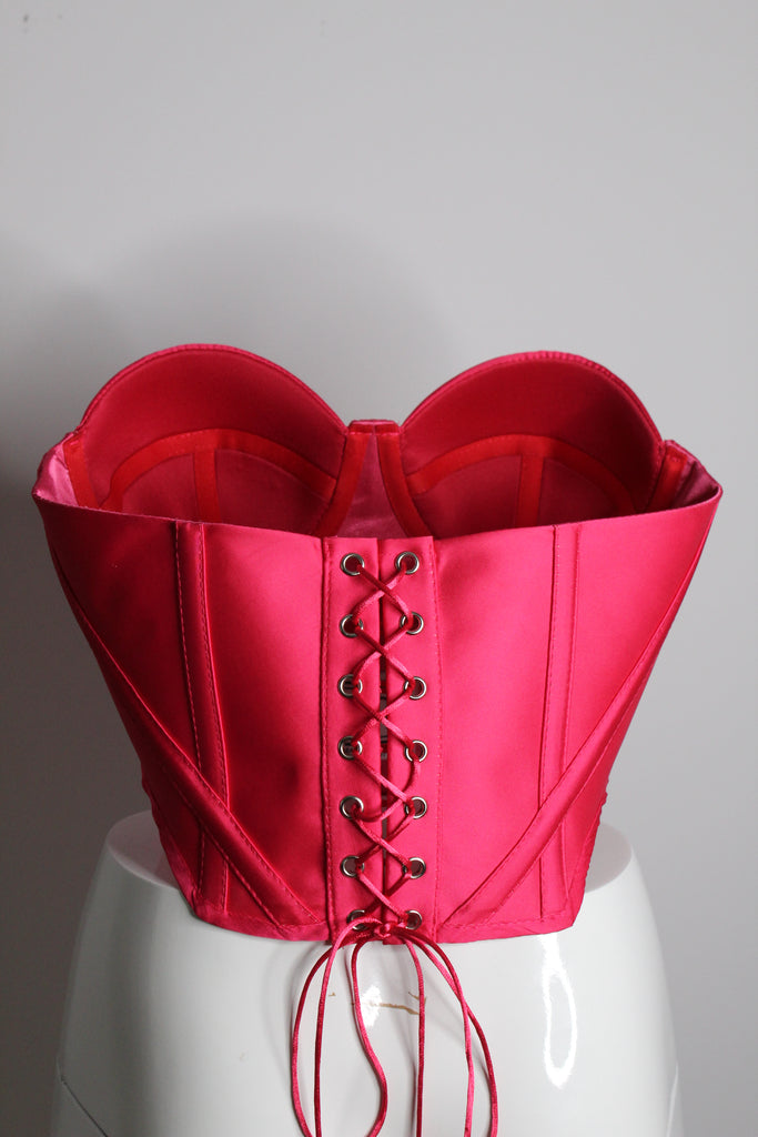 Cassie satin corset with cups